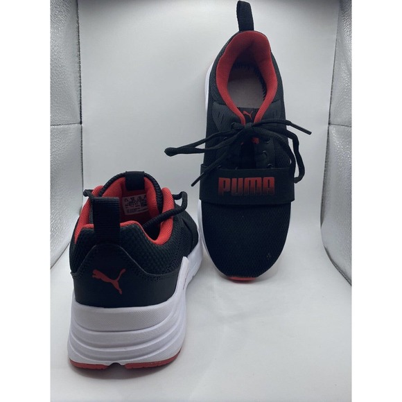 Puma Wired Run Shoes Sneakers Black Red Lace Up 4.5C - Picture 3 of 6